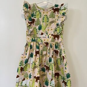 Piccolina 100% cotton jungle animal print dress size 2T (12-18m)
